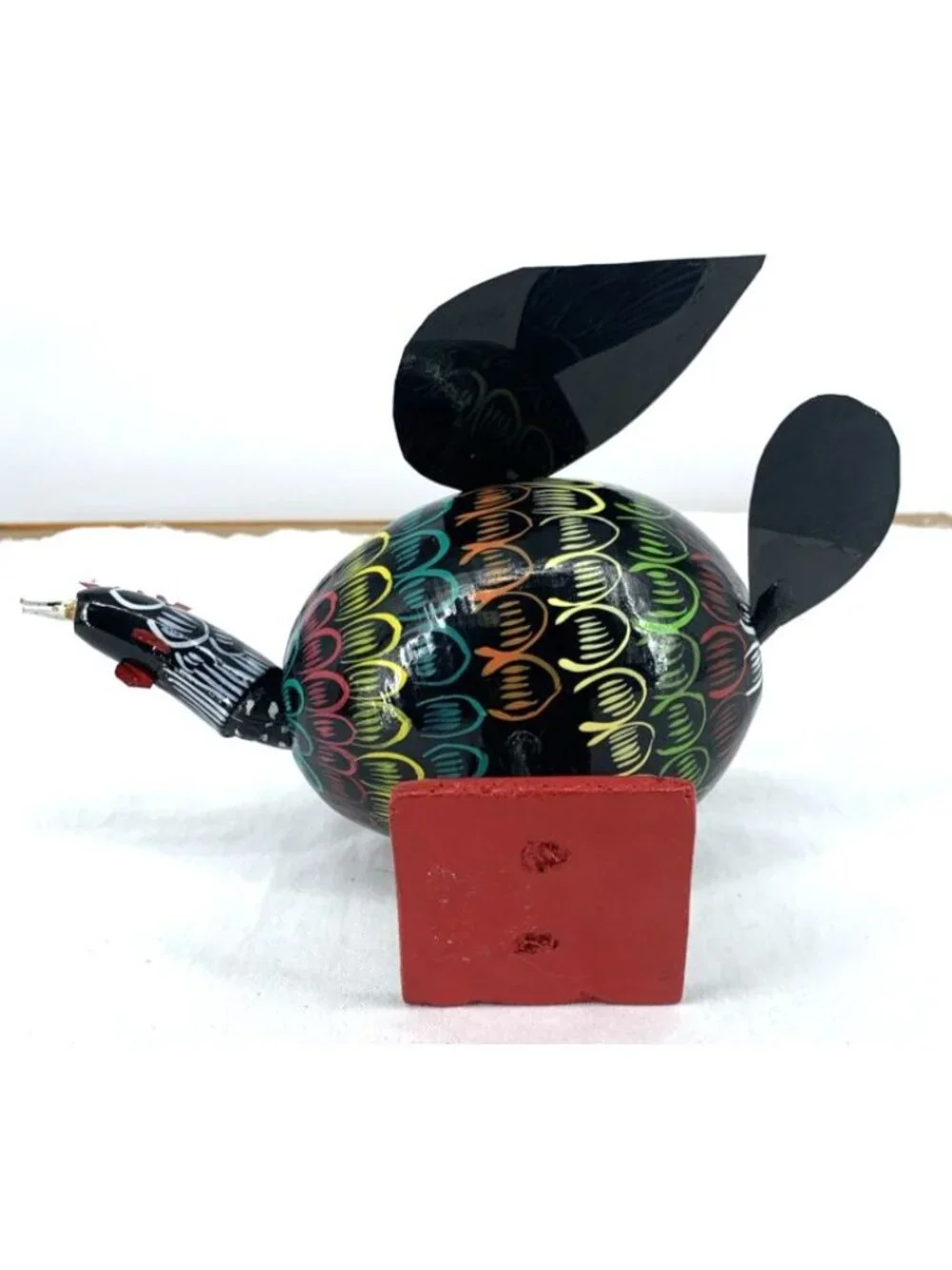 Alebrije Turkey Hand Painted Wood Carving Oaxacan Folk Art Nodder Bobblehead 5.5